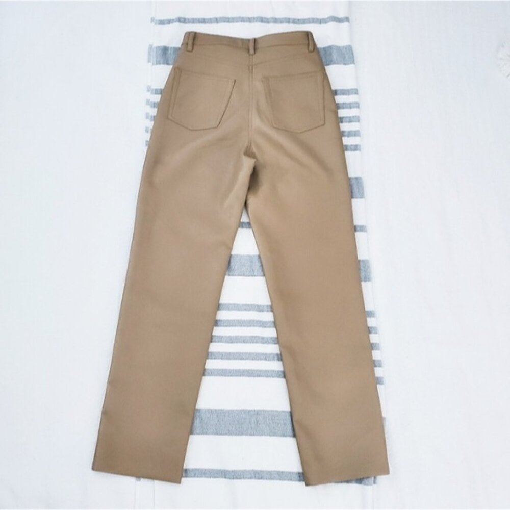 Aritzia Wilfred "Melina" Straight Fit Tan Vegan Leather Pants- New
